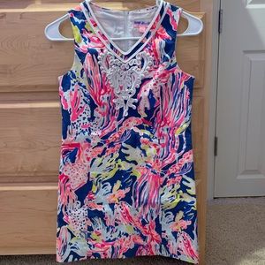 Lilly Pulitzer Girls 12 Navy and Pink Formal Dress